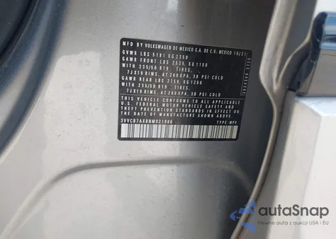 2022 Volkswagen Tiguan 2.0T Se R-Line Black из США, поврежденный, VIN 3VVCB7AX8NM021986